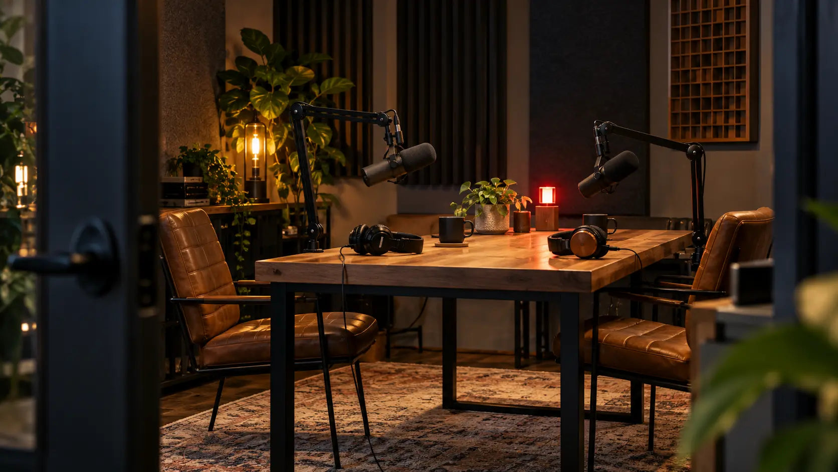 Prepared podcast studio for a recurring recording schedule